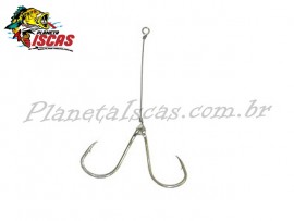 Anzol Raju Tinu Encastoado Duplo 05 (Cartela com 5 Pe�as)
