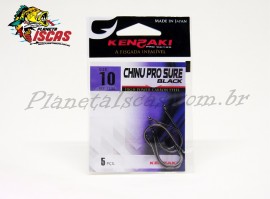 Anzol Kenzaki Pro Chinu Pro Sure Black 113S Tam: 10 com 05 Unidades