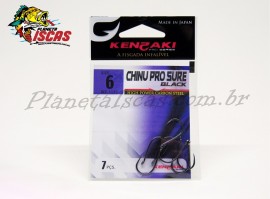 Anzol Kenzaki Pro Chinu Pro Sure Black 113S Tam: 06 com 07 Unidades