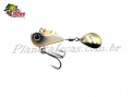 Isca Yara Little Spin Colher Redonda - 3cm 16g Cor 74 Branco c/ Laranja