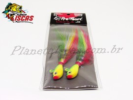 Isca Pro-Tsuri Cichla Jig Bucktail 2/0 11g Cor 0027 Fire Tiger (C/ 02 Pe�as)