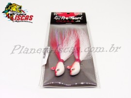 Isca Pro-Tsuri Cichla Jig Bucktail 2/0 11g Cor 0028 Branco/Vermelho (C/ 02 Pe�as)