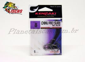 Anzol Kenzaki Pro Chinu Pro Sure Black 113S Tam: 08 com 05 Unidades