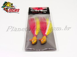 Isca Pro-Tsuri Cichla Jig Bucktail 2/0 11g Cor 0026 Vermelho/Amarelo (C/ 02 Pe�as)